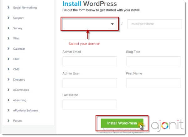 Install WordPress