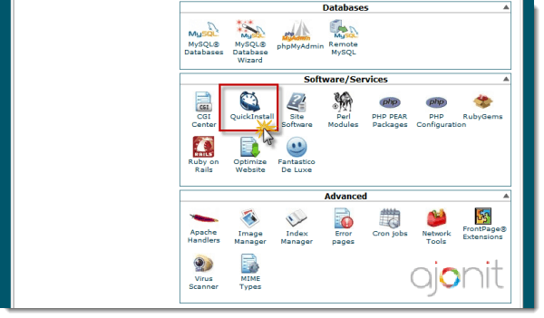 cPanel one click install software