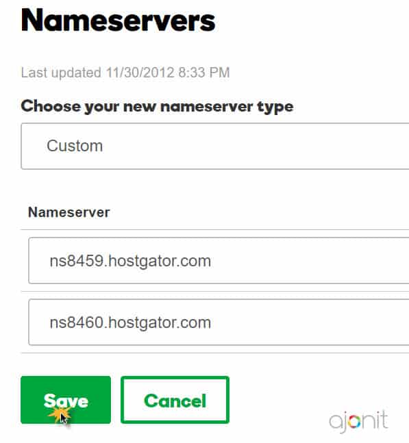 custom nameservers GoDaddy